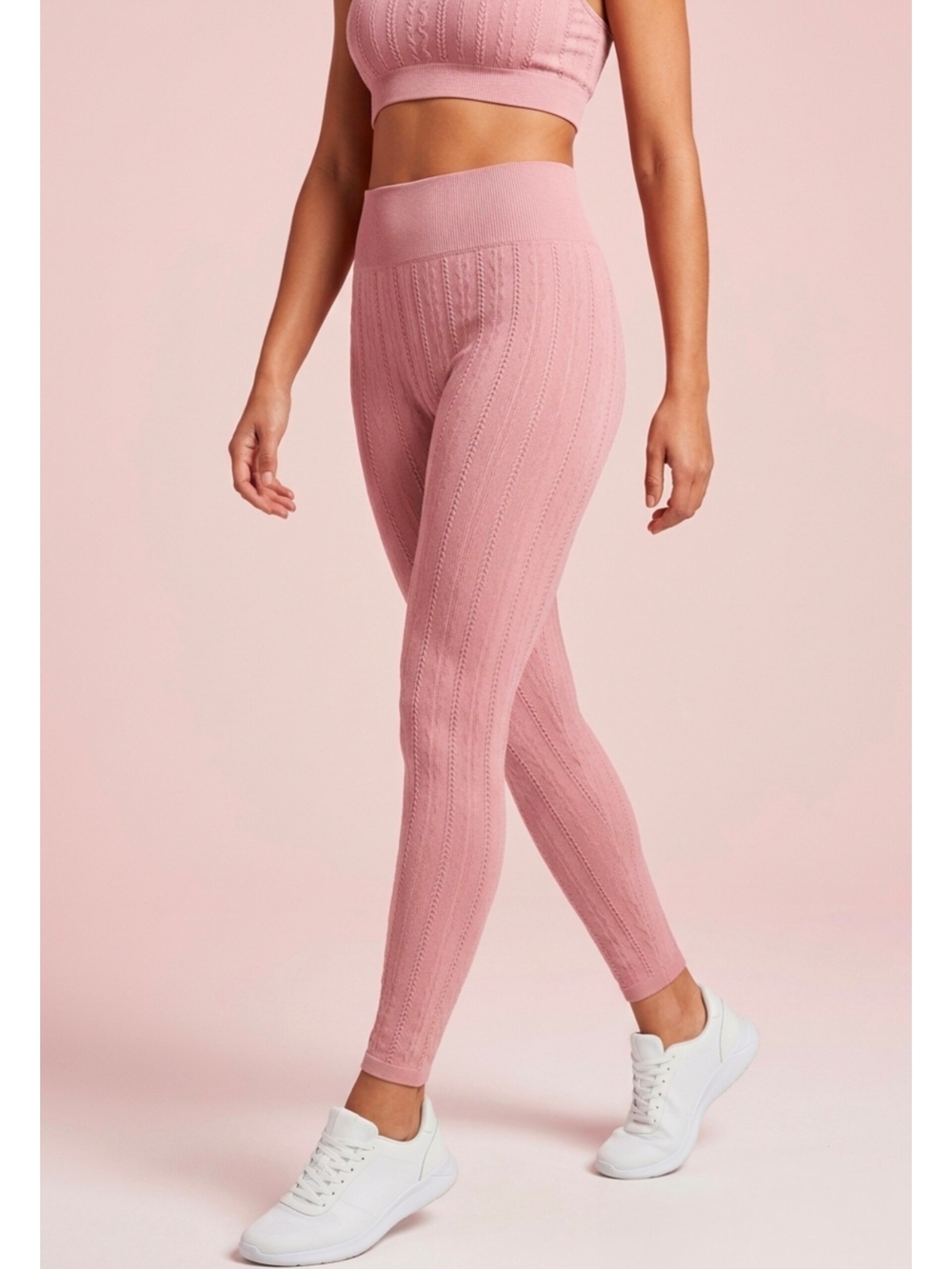 Seamless Cable Knit High-Waist Leggings